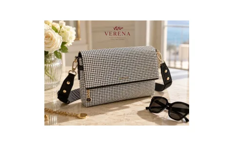 Silver & Polo Houndstooth Crossbody Bag